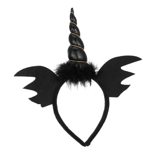 MOTHNUR Halloween Einhorn Haarreif Erwachsene Leichtes Bequemes Party Haaraccessoire Einzigartiger Schwarzer Unicorn Headband für Halloween Kostüm Fasching von MOTHNUR