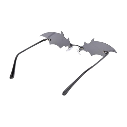 MOTHNUR Halloween Fledermaus Sonnenbrille Metallrahmen Lustige Partybrille Kostüm Zubehör für Mädchen und Erwachsene Originelles Design für Halloween Festtage und Cosplay von MOTHNUR