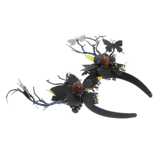 MOTHNUR Halloween Geweih Haarreif mit Blumenkranz und Schmetterlingen Verstellbares Party Haarschmuck für Damen und Leichtes Cosplay Accessoire für Tanz Fest und Fotografie MOTHNUR Halloween Geweih Haarreif mit Blumenkranz und Schmetterlingen Verstellbares Party Haarschmuck für Damen und Leichtes Cosplay Accessoire für Tanz Fest und Fotografie von MOTHNUR
