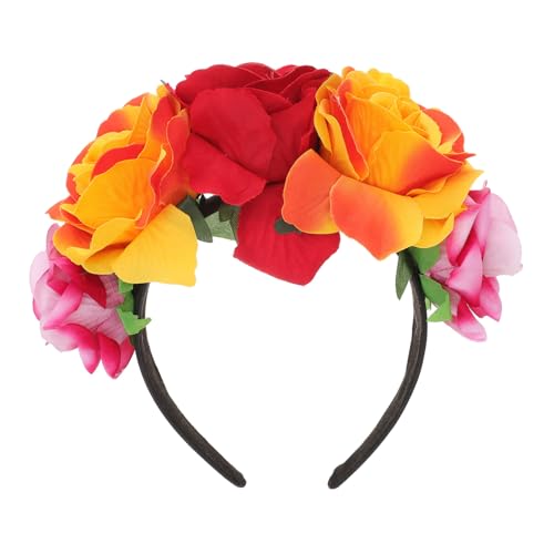 MOTHNUR Halloween Großes Rosen Blumenhaarband Buntes Stirnband Leichtes Party Kopfschmuck für Damen und Komfortabel und Langlebig für Halloween Feiern und Kostüme von MOTHNUR