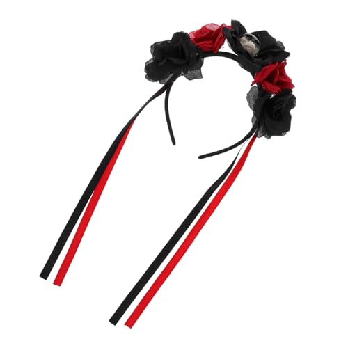 MOTHNUR Halloween Haarreif Damen Tag der Toten Kopfstück mit Roten Rosen Schädel Motiv Leichtes Festival Stirnband für Kostüm Party Cosplay und Halloween Masquerade MOTHNUR Halloween Haarreif Damen Tag der Toten Kopfstück mit Roten Rosen Schädel Motiv Leichtes Festival Stirnband für Kostüm Party Cosplay und Halloween Masquerade von MOTHNUR