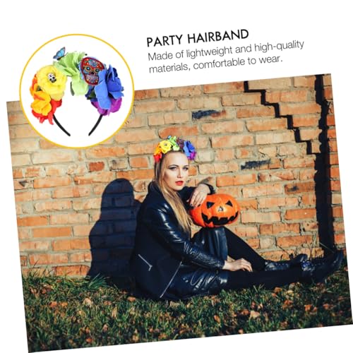 MOTHNUR Halloween Haarreif Damen mit Totenkopf und Rosen Buntes Blumenkopfschmuck Accessoire für Kostüm Party und Fotos Leichtes und Bequemes Stirnband für Festlichkeiten MOTHNUR Halloween Haarreif Damen mit Totenkopf und Rosen Buntes Blumenkopfschmuck Accessoire für Kostüm Party und Fotos Leichtes und Bequemes Stirnband für Festlichkeiten von MOTHNUR