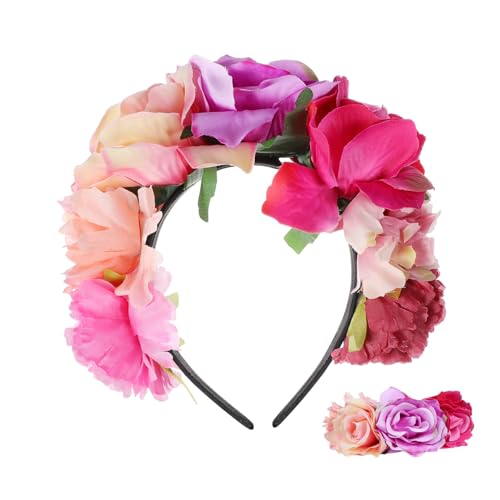 MOTHNUR Halloween Haarreif Rosenblüte Polyester Leicht Damen Haarschmuck Karneval Party Kopfschmuck Festliche Blumenkrone für Halloween Kostüm MOTHNUR Halloween Haarreif Rosenblüte Polyester Leicht Damen Haarschmuck Karneval Party Kopfschmuck Festliche Blumenkrone für Halloween Kostüm von MOTHNUR
