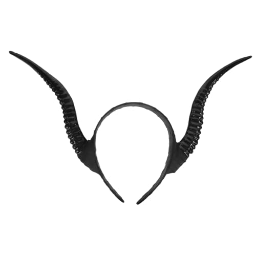 MOTHNUR Halloween Haarreif mit Simulation Antilopenhörnern Schwarzes Gothic Teufelshorn Stirnband Bequemes Cosplay Haaraccessoire für Party und Fotoshooting von MOTHNUR