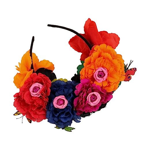 MOTHNUR Halloween Party Haarschmuck Damen Blumenkrone mit Rosen und Schmetterlingen Stirnband für Karneval Cosplay und Tanz Leichter Kopfaufsatz für Frauen Einfach Kombinierbar MOTHNUR Halloween Party Haarschmuck Damen Blumenkrone mit Rosen und Schmetterlingen Stirnband für Karneval Cosplay und Tanz Leichter Kopfaufsatz für Frauen Einfach Kombinierbar von MOTHNUR