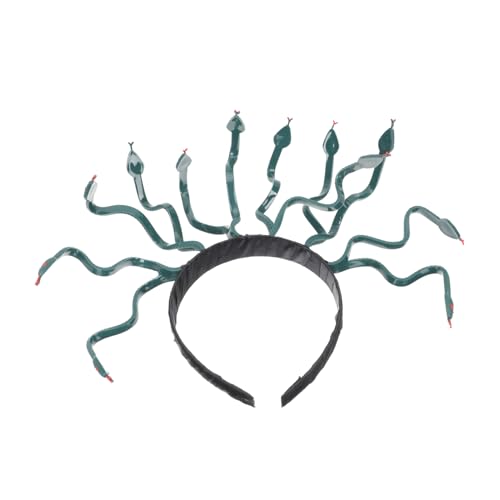 MOTHNUR Halloween Schlangen Kopfschmuck Medusa Stirnband Cosplay Zubehör Damen Mädchen Karneval Kostüm Party Haarschmuck Dunkelgrün MOTHNUR Halloween Schlangen Kopfschmuck Medusa Stirnband Cosplay Zubehör Damen Mädchen Karneval Kostüm Party Haarschmuck Dunkelgrün von MOTHNUR