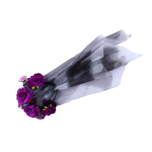 MOTHNUR Halloween Skull Haarreif mit Violetten Rosen Leichter Stoffkopfband für Damen Komfortabel und Stilvoll für Halloween Kostüm Party Fotoshooting und Tag der Toten Accessoire MOTHNUR Halloween Skull Haarreif mit Violetten Rosen Leichter Stoffkopfband für Damen Komfortabel und Stilvoll für Halloween Kostüm Party Fotoshooting und Tag der Toten Accessoire von MOTHNUR