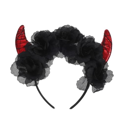 MOTHNUR Halloween Teufelskopfband mit Rosen Cosplay Haarband für Partys und Karneval Leicht und Bequem für Halloween Kostüme MOTHNUR Halloween Teufelskopfband mit Rosen Cosplay Haarband für Partys und Karneval Leicht und Bequem für Halloween Kostüme von MOTHNUR