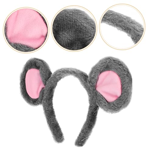 MOTHNUR Mäuseohren Haarreif Plüsch Tierkostüm Stirnband Leicht für Halloween Fasching Karneval Cosplay Party von MOTHNUR