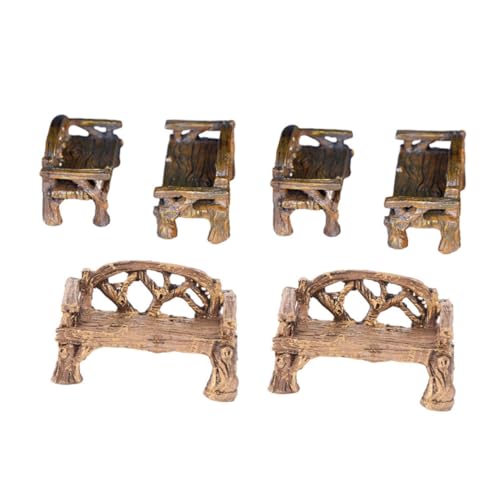 MOTHNUR Miniatur Gartenmöbel aus Resin Teilig mit Mini und Stühlen Strapazierfähige Mini Deko für Puppenhaus DIY Leicht und Detailreich für Kreative MOTHNUR Miniatur Gartenmöbel aus Resin Teilig mit Mini und Stühlen Strapazierfähige Mini Deko für Puppenhaus DIY Leicht und Detailreich für Kreative von MOTHNUR