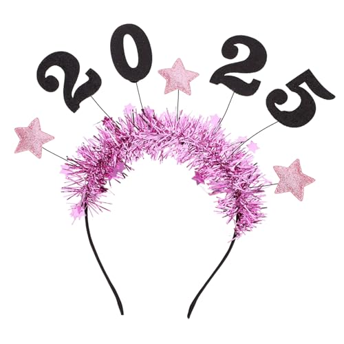 MOTHNUR Neujahrsstirnband Damen mit Zahlen und Sternen Leichtes Partyhaarschmuck für Erwachsene Komfortabler Kopfschmuck für Silvester und Festliche Anlässe von MOTHNUR