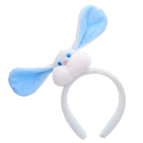 MOTHNUR Niedliches Hasenohren Haarband Plüsch Stirnband für Frauen Cartoon Bunny Headpiece Einheitsgröße für Party Cosplay Waschgesicht und Make Up Fröhliche Osterdekoration von MOTHNUR