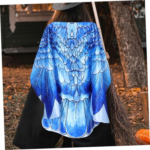 MOTHNUR Realistischer Vogel Flügel Umhang mit Verstellbaren Trägern für Erwachsene Lebensechtes Adler Kostüm für Halloween Cosplay Partys und Themenveranstaltungen Himmelblauer Federumhang von MOTHNUR