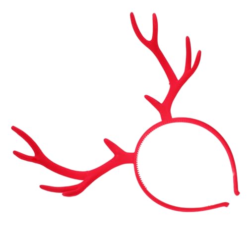 MOTHNUR Rotes Antler Haarband mit Großem Geweih Leichtes Haaraccessoire für Damen und Mädchen Vielseitig Einsetzbar für Weihnachten Bühnenauftritte und Festliche Partys von MOTHNUR