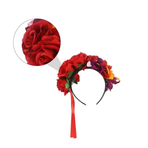MOTHNUR Rotes Blumen Haarband mit und Rosen Blumenkopfkranz für Damen Festival Haarschmuck für Party Halloween Cosplay und Strandurlaub MOTHNUR Rotes Blumen Haarband mit und Rosen Blumenkopfkranz für Damen Festival Haarschmuck für Party Halloween Cosplay und Strandurlaub von MOTHNUR