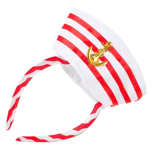 MOTHNUR Rotes Matrosen Stirnband mit Nautischem Design Kreativer Captain Hat Haarreif für Cosplay Halloween Segelparty und Kostümzubehör Originelles Party Accessoire für Damen und Herren MOTHNUR Rotes Matrosen Stirnband mit Nautischem Design Kreativer Captain Hat Haarreif für Cosplay Halloween Segelparty und Kostümzubehör Originelles Party Accessoire für Damen und Herren von MOTHNUR
