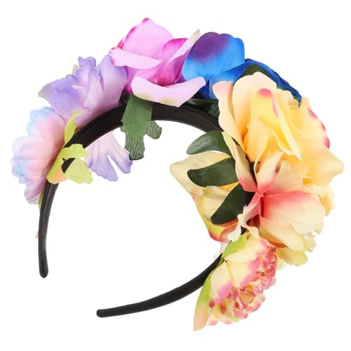 MOTHNUR Simulierter Rosenblüten Haarreif in Gelb Blau und Halloween Party Haarschmuck Künstliche Blumenhaarklammer Leichte Stirnband Dekoration für Damen und Mädchen von MOTHNUR