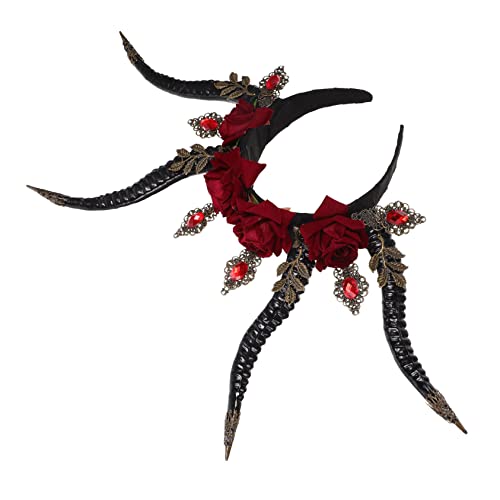 MOTHNUR Teufelshörner Stirnband Gothic Kopfschmuck mit Dunklem Antilopenhorn Design für Halloween Party Cosplay Kostüm Fotorequisiten für Erwachsene MOTHNUR Teufelshörner Stirnband Gothic Kopfschmuck mit Dunklem Antilopenhorn Design für Halloween Party Cosplay Kostüm Fotorequisiten für Erwachsene von MOTHNUR