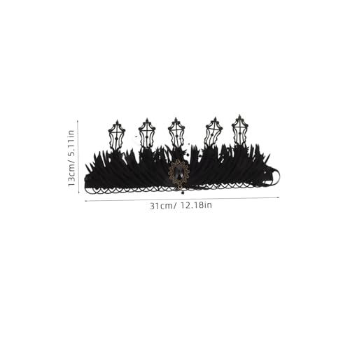 MOTHNUR Vintage Barock Krone Tiara Damen Haarschmuck für Hochzeit Halloween Cosplay Party Königin Kostüm Kopfputz von MOTHNUR