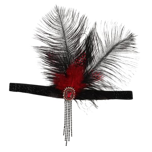 MOTHNUR Vintage Stirnband Damen Plume Headpiece Jahre Kopfschmuck für Hochzeit Cosplay Party Halloween Braut Accessoire MOTHNUR Vintage Stirnband Damen Plume Headpiece Jahre Kopfschmuck für Hochzeit Cosplay Party Halloween Braut Accessoire von MOTHNUR
