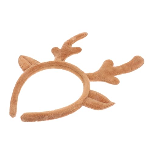 MOTHNUR Weihnachtliches Rentier Geweih Haarreif Kuscheliges Stirnband Party Haarschmuck für Geburtstag Karneval Cosplay von MOTHNUR