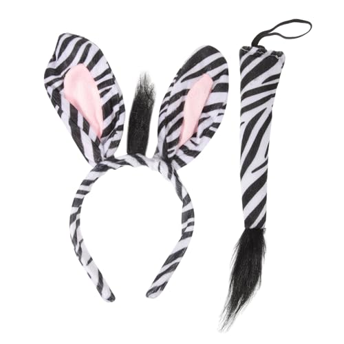 MOTHNUR Zebra Haarreif Set mit Weichen Ohren und Tierisches Kostümzubehör für Halloween Fasching Karneval und Cosplay Bequemes Material Langlebig für Erwachsene MOTHNUR Zebra Haarreif Set mit Weichen Ohren und Tierisches Kostümzubehör für Halloween Fasching Karneval und Cosplay Bequemes Material Langlebig für Erwachsene von MOTHNUR