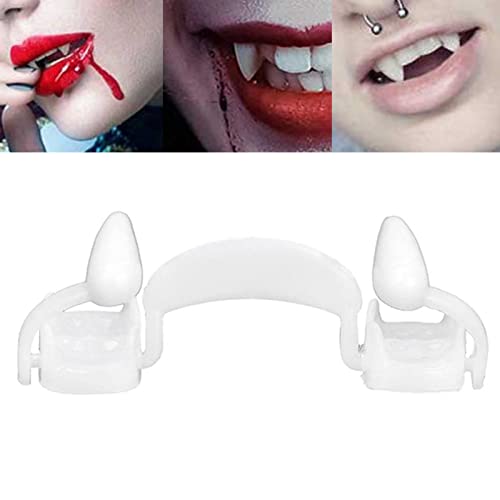 MOUMOUTEN Halloween-Vampir-Kunstzähne, Einziehbare Vampirzähne, Wiederverwendbare Realistische Cosplay-Grusel-Requisiten, Für Werwolf-Zombie-DIY-Halloween-Party-Verkleidung von MOUMOUTEN