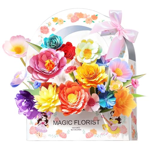1 Set Papierblumen-Wissenschaftsset, farbenfrohes Bloom Joy-Set zur Herstellung magischer Blumen für Kinder, Lern- und pädagogische DIY-Kunstgeschenke für Kinder, Blumenspielzeug von MOUNTTU