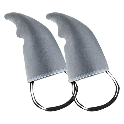 2-teiliges Haifischflossen-Kostüm, lustig, süß, grau, für Halloween, mit elastischen Schultergurten, leicht zu tragende Requisiten für Halloween-Partys, Cosplay-Zubehör, Haifischflossen-Kostüm, Haifi von MOUNTTU