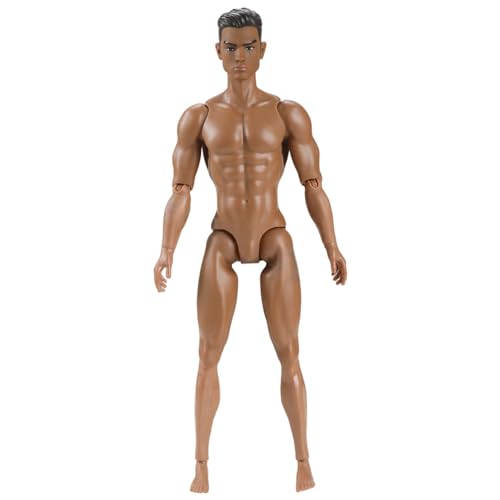 Actionfigur im Maßstab 1/6, mehrgelenkiger, beweglicher männlicher muskulöser Actionfigurenkörper mit Kopf für Ausstellungspuppensammlung, braune Sonderfiguren, unbedruckt von MOUNTTU