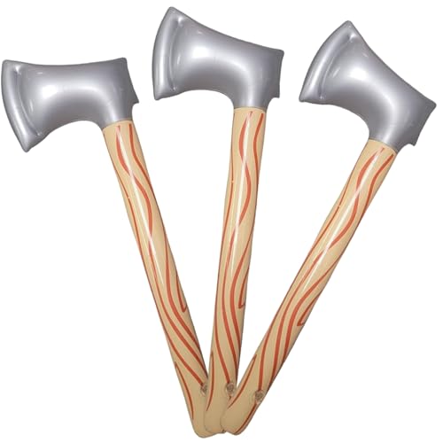 Aufblasbare Axt, 3 Stück, 58, 4 cm, realistisch, auslaufsicher, aufblasbares PVC-Spielzeug mit Ventil, handgehalten, leicht, Halloween-Requisiten für Cosplay, Partygeschenk, Halloween-Requisiten Aufblasbare Axt, 3 Stück, 58, 4 cm, realistisch, auslaufsicher, aufblasbares PVC-Spielzeug mit Ventil, handgehalten, leicht, Halloween-Requisiten für Cosplay, Partygeschenk, Halloween-Requisiten von MOUNTTU