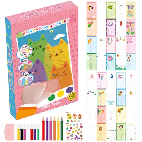 MOUNTTU 1 Set Kratzkunst für Kinder, kreative Regenbogen-Kratzkunst, DIY-Rakel-Malset, Gastgeschenke, Postkartengeschenke für Mädchen und Jungen, Regenbogen-Kratzpapier MOUNTTU 1 Set Kratzkunst für Kinder, kreative Regenbogen-Kratzkunst, DIY-Rakel-Malset, Gastgeschenke, Postkartengeschenke für Mädchen und Jungen, Regenbogen-Kratzpapier von MOUNTTU