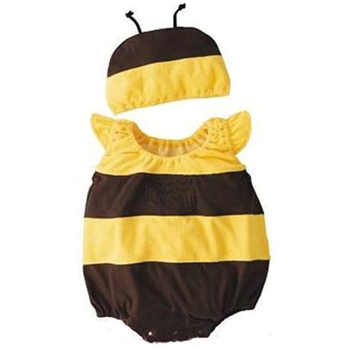 MOUNTTU Babykostüm, Cartoon-Bienenkostüm für Kinder mit Mütze, ärmelloser Baby-Strampler, Baby-Overall aus Baumwolle für Maskenparty, Strampler, Bienenkostüm von MOUNTTU