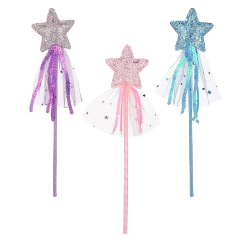 MOUNTTU Glitzer Star Zauberstabs 3PCS 11 Zoll Prinzessin Angel Fairy Star Zauberstäbe Mädchen Feen Fairy Dress-Up MOUNTTU Glitzer Star Zauberstabs 3PCS 11 Zoll Prinzessin Angel Fairy Star Zauberstäbe Mädchen Feen Fairy Dress-Up von MOUNTTU