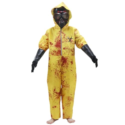 MOUNTTU Hazmat-Kostüm für Kinder, blutiger Hazmat-Anzug mit Kapuze und Reißverschluss, inklusive Anzug, Handschuhen und Maske, Kinderkostüme für Cosplay, Halloween, Party, XL-Kostüm für Kinder MOUNTTU Hazmat-Kostüm für Kinder, blutiger Hazmat-Anzug mit Kapuze und Reißverschluss, inklusive Anzug, Handschuhen und Maske, Kinderkostüme für Cosplay, Halloween, Party, XL-Kostüm für Kinder von MOUNTTU