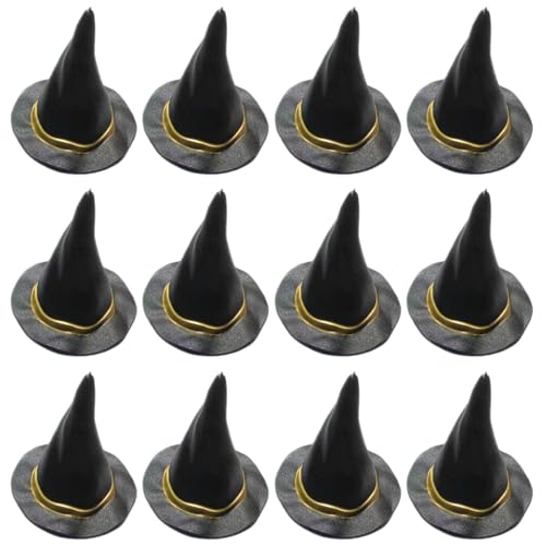 MOUNTTU Hexenhut -Kuchen -Top, 12pcs Plastik Mini Witch Hut, 3x2, 8 Zoll Hexenhut Cupcake Topper, kleiner für DIY Crafts Flasche Topper Partyzubehör MOUNTTU Hexenhut -Kuchen -Top, 12pcs Plastik Mini Witch Hut, 3x2, 8 Zoll Hexenhut Cupcake Topper, kleiner für DIY Crafts Flasche Topper Partyzubehör von MOUNTTU
