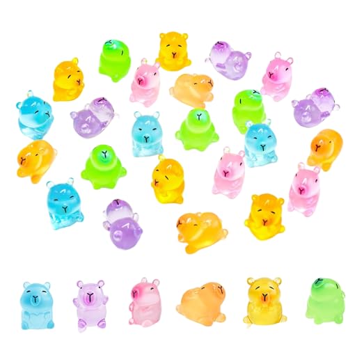 MOUNTTU Mini-Capybara-Figuren, 24 Stück, 6 Farben und Stile, im Dunkeln Leuchtend, Mini-Capybara, DIY-freundliche dekorative Harztiere für Mikrolandschaften, Puppenhäuser, Bonsai, Harztiere, Harztie MOUNTTU Mini-Capybara-Figuren, 24 Stück, 6 Farben und Stile, im Dunkeln Leuchtend, Mini-Capybara, DIY-freundliche dekorative Harztiere für Mikrolandschaften, Puppenhäuser, Bonsai, Harztiere, Harztie von MOUNTTU
