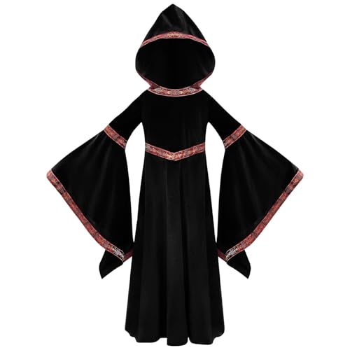 MOUNTTU Mittelalterkleid für Damen, langärmliges Vampirkleid, Renaissance-Kostüm mit Stickerei und Kapuze für Halloween-Party, Cosplay, L MOUNTTU Mittelalterkleid für Damen, langärmliges Vampirkleid, Renaissance-Kostüm mit Stickerei und Kapuze für Halloween-Party, Cosplay, L von MOUNTTU