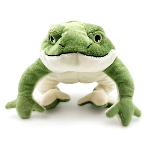 MOUNTTU Plüschfrosch, 15, 2 x 27, 9 cm, süßer, realistischer Plüschfrosch mit Geräuschen, weiches, bequemes Plüschspielzeug für Kinder von MOUNTTU