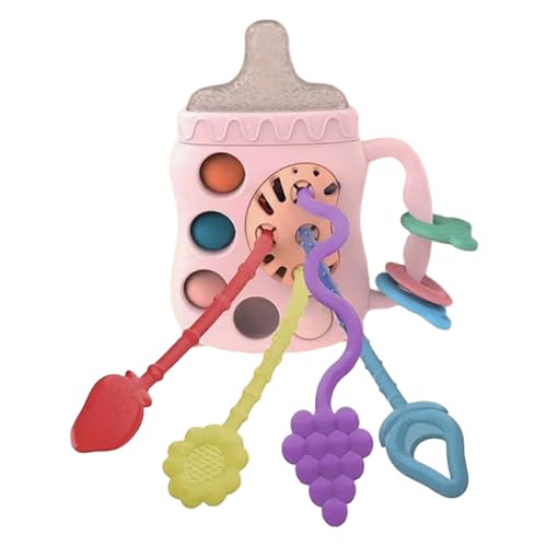 Montessori-Zugschnurspielzeug, Babyflaschenform, Beißspielzeug für Babys, Farbabstimmung und fein abgestimmtes Training, perfekt für Jungen und Mädchen ab 6 Monaten, Baby-Sensorikspielzeug, Sensoriks von MOUNTTU