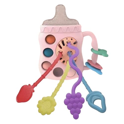 Montessori-Zugschnurspielzeug, Babyflaschenform, Beißspielzeug für Babys, Farbabstimmung und fein abgestimmtes Training, perfekt für Jungen und Mädchen ab 6 Monaten, sensorisches Spielzeug für Ba von MOUNTTU