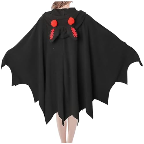 Mottenkostüm, Dicker Halloween-Mottenumhang mit Kapuze und Knopf, Terrifier-Cosplay-Kostüm für Halloween-Party, Mottenumhang, Terrifier-Kostüm, Schmetterlingskostüm für Frauen, Fledermaus-Onesie von MOUNTTU