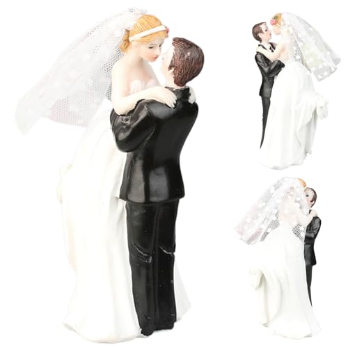 Tortenaufsatz „Braut und Bräutigam", 7, 1 x 6, 1 x 14 cm, Hochzeitstortenaufsatz mit der Aufschrift „Braut und Bräutigam umarmen sich", realistischer glücklicher Harzaufsatz für Hochzeitsfeiern Tortenaufsatz „Braut und Bräutigam", 7, 1 x 6, 1 x 14 cm, Hochzeitstortenaufsatz mit der Aufschrift „Braut und Bräutigam umarmen sich", realistischer glücklicher Harzaufsatz für Hochzeitsfeiern von MOUNTTU