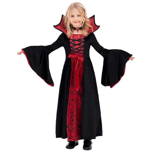 Vampirkostüm für Mädchen, Gothic Royal Vampirkostüm Kinder für Anziehpartys, Cosplay, Mottopartys, M Kinder für Mädchen von MOUNTTU