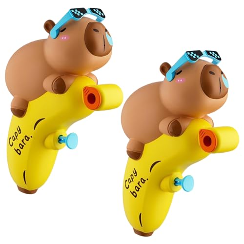 Wasserpistolen für Kinder ab 3 Jahren, 2 Stück, süße Wasserpistole in Capybara-Form, große Schussweite, Presstyp, Wasserpistole für Outdoor-Strand, Sommerpool, Geschenke, kleine Wasserp Wasserpistolen für Kinder ab 3 Jahren, 2 Stück, süße Wasserpistole in Capybara-Form, große Schussweite, Presstyp, Wasserpistole für Outdoor-Strand, Sommerpool, Geschenke, kleine Wasserp von MOUNTTU