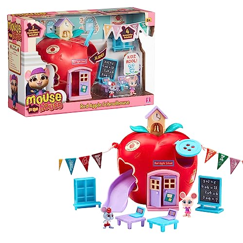MOUSE IN THE HOUSE, Giochi Preziosi, MUN02 Apfel-Set, mit 2 exklusiven Mausfiguren, Zubehör und Aufklebern, die im Dunkeln leuchten, Spielzeug für Kinder ab 3 Jahren von MOUSE IN THE HOUSE