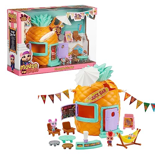 BYUP Mouse in The House, Ananas-Saftbar, mit 3 exklusiven Mausfiguren, Zubehör und Aufklebern, die im Dunkeln leuchten, Spielzeug für Kinder ab 3 Jahren, MUN05 BYUP Mouse in The House, Ananas-Saftbar, mit 3 exklusiven Mausfiguren, Zubehör und Aufklebern, die im Dunkeln leuchten, Spielzeug für Kinder ab 3 Jahren, MUN05 von BYUP