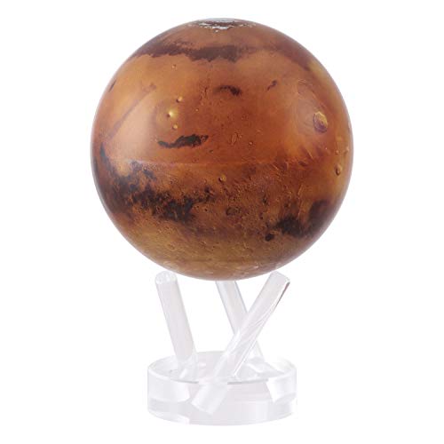 MOVA 11,9 cm (4,5 Zoll) Rotating Mars Planet - Weltkarte - Acryl - Erdfarben (Ozeanblau, Landgrün, Polareisweiß) von MOVA