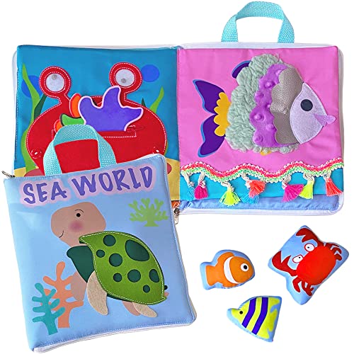 MOVEBO Sea World Stoffbuch für Kleinkinder, Pädagogisches Aktivitätenbuch mit 8 Seiten, Montessori Lernspielzeug für Unterwegs MOVEBO Sea World Stoffbuch für Kleinkinder, Pädagogisches Aktivitätenbuch mit 8 Seiten, Montessori Lernspielzeug für Unterwegs von MOVEBO