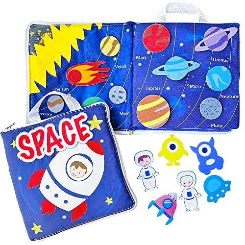 MOVEBO Weltraum Entdeckung Aktivitätsbuch, 21,3 cm, Montessori Stoffbuch mit 8 Interaktiven Aktivitäten, Ruhiges Spielzeug für Kleinkinder MOVEBO Weltraum Entdeckung Aktivitätsbuch, 21,3 cm, Montessori Stoffbuch mit 8 Interaktiven Aktivitäten, Ruhiges Spielzeug für Kleinkinder von MOVEBO